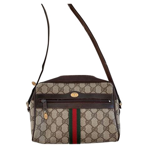 Gucci Vintage Monogram GG Sherry Line Supreme Stripe Beige 